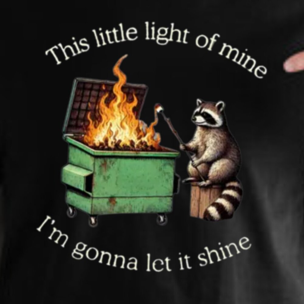 Fire Raccoon Tee Shirt, Mental Health Tee - Picture 2 of 4